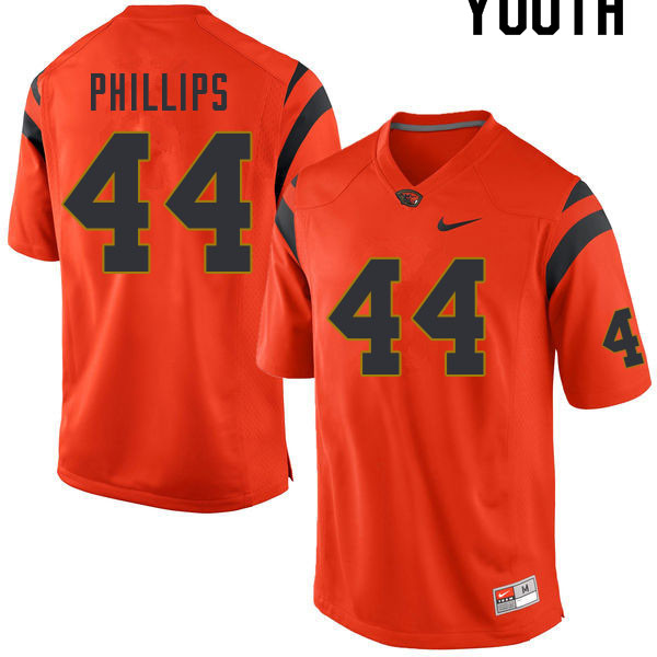Youth #44 Porter Phillips Oregon State Beavers College Football Jerseys Sale-Orange